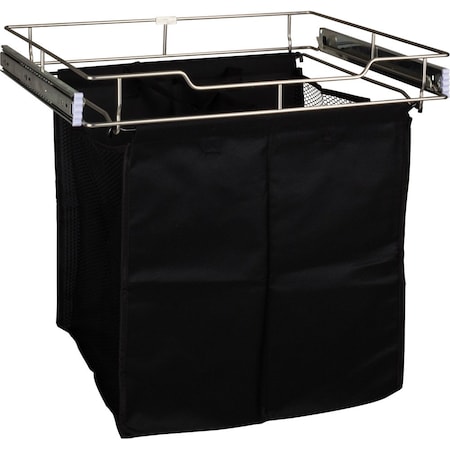 Hardware Resources Dark Bronze 18" Deep Pullout Canvas Hamper with Removable Laundry Bag POHS-18ORB